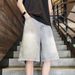 2025 Summer New Retro Blue Denim For Men Loose Straight Slimming Wide-Leg Five-Point Shorts Ins Trend_viptrois.com