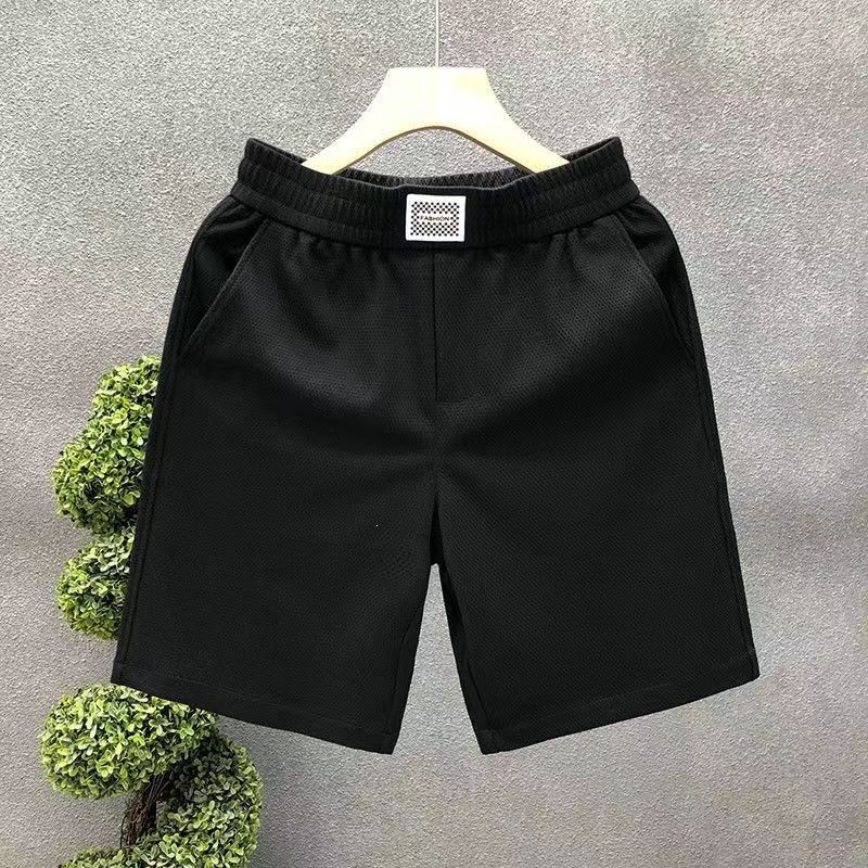 Men's High-Waisted Solid Color Shorts Summer Lightweight Casual Loose Fit Athletic Shorts Trendy High-Quality 5-Inch Inseam_viptrois.com