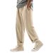 Men's Casual Linen Pants Loose Fit Breathable Simple Straight Leg Outdoor Sports Versatile Sports Pants_viptrois.com
