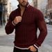 Men's British Style Turtleneck Knitwear Autumn Winter New Arrival Color Block Zipper Design for Casual Wear_viptrois.com