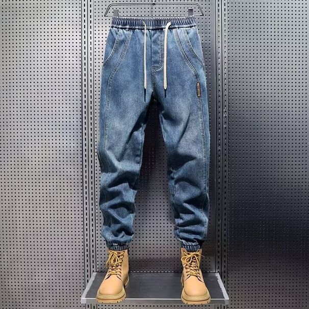 Men's Baggy Cargo Jogger Pants Retro Washed Cotton-Blend Drop Crotch Casual Trousers With Adjustable Drawstring & Tapered Cuffs_viptrois.com