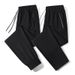 Men's Korean-Style Casual Jogger Pants - Elastic Waistband, Solid Color, Loose Fit & Straight Leg For Streetwear & Lounge (Sizes L-6XL)_viptrois.com