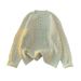 Vintage Striped Henley Knit Sweater - Relaxed Fit, Oversized Casual Pullover For Men & Women, Warm Winter Comfort, Breathable Fabric_viptrois.com