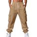 "Men's Heavyweight Fleece-Lined Cargo Joggers – Winter Workwear Pants With Multi-Pockets & Adjustable Drawstring (S-3XL, 6 Military Colors)"_viptrois.com