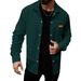 Men's Casual Long Sleeve Shirt With Waffle Texture, Button-Down Collar & Utility Pockets – Relaxed Fit For Autumn_viptrois.com