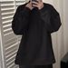 Retro hoodie men's texture round neck loose casual trendy brand couple long sleeved T-shirt autumn/winter inner layer shirt_viptrois.com