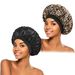Autumn and winter leopard print sleeping cap wide brim satin hat hair care cap washing hat shower cap hair bonnet_viptrois.com
