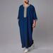 Men's Clothing New Muslim Mid Sleeve Embroidery National Style Moroccan Men's Robe Side Pockets_viptrois.com