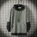 Men's Oversized Hooded Sweatshirt - Long Sleeve Pullover With Color Block Design, Lightweight Polyester, Casual Streetwear For Teens & Young Adults_viptrois.com