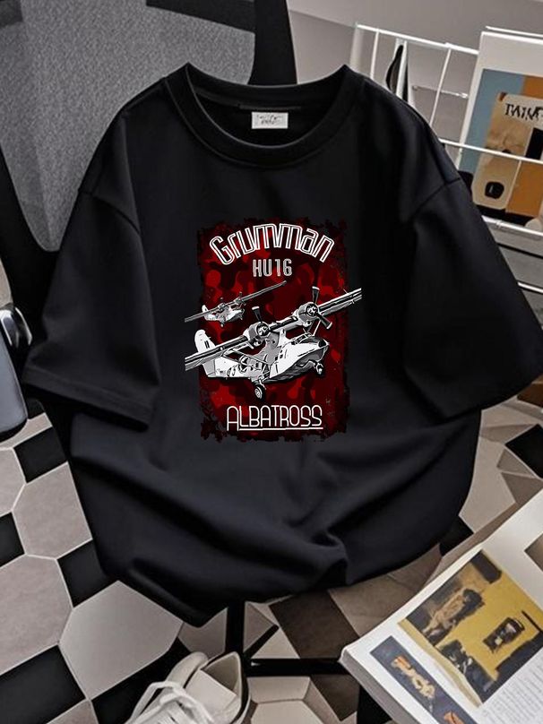 GRUMMAN HU-16 ALBATROSS AIRCRAFT CLASSIC T-SHIRT Unisex Slightly Graphic Stylish Stretched Casual Breathable Designer Clothes Soft_viptrois.com