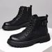 European Warm Series Martin Autumn Winter Warm British Style Men's Plush Lined Leather Shoes High Top Work Boots_viptrois.com