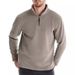 Men's Autumn And Winter New Style Stand Up Collar Half Zip Long Sleeved Sweatshirt Cross Border Trend Leisure Solid Color Men's Polar Fleece Top_viptrois.com
