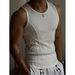 Men's Clothing Shaped Vest For Men In Summer Tight Fitting Sports Fitness Coarse Thread High Training Elastic Sweat_viptrois.com