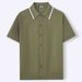 Men's Light Luxury Silk Polo Cardigan - Short Sleeve Cool Business Sweater_viptrois.com