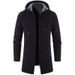 Men's Stylish Fleece-Lined Knit Cardigan - Cozy Winter Hooded Sweater With Sherpa Collar, Loose Fit Long Sleeve Pullover For Casual_viptrois.com