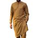 Traditional Muslim Wedding & Festival Suit Set – Round Neck Long Sleeve (Breathable Cotton-Blend, XS-3XL For Men & Boys)_viptrois.com