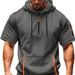 Men's Clothing New Products Zipper Men's Sweatshirt Hoodie Short Sleeve Pullover Zipper Pocket_viptrois.com