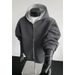 430G Heavyweight Patchwork Cardigan Hooded Sweatshirt Men's American Style Trendy Boxy Short Oversized Top Casual Jacket_viptrois.com