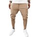 Man's clothing Regular corduroy fake pockets decorate casual dress pants_viptrois.com