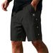 Men’s Summer Side-Button Shorts – Loose Fit Casual 5-Inch Outseam Breathable Quick-Dry Outdoor Walking Beach Gym Short Pants_viptrois.com