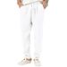 Men's Clothing Men's Linen Beach Pants Drawstring Elastic Waist Solid Color Comfortable Breathable Casual Everyday Trousers_viptrois.com
