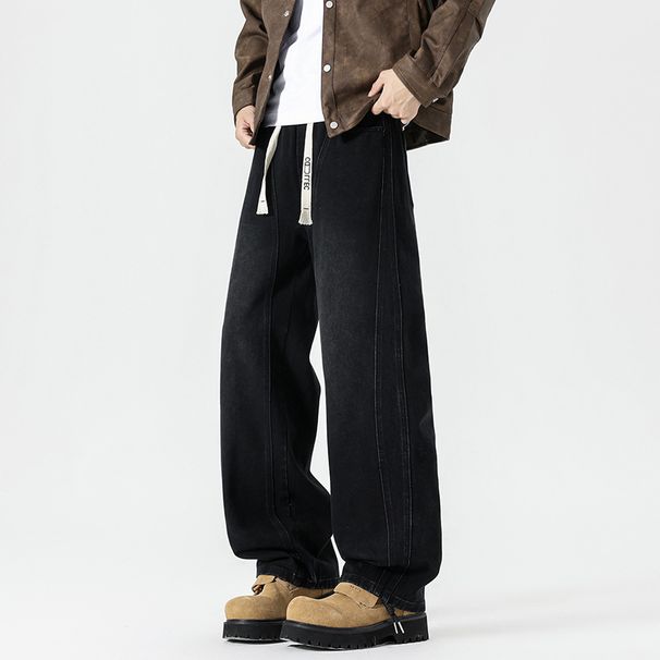 Inspired Men’s Jeans – Vintage Washed Denim Pants With Cosmic Print (Loose Fit, Straight-Leg For Teens & Young Adults)_viptrois.com
