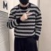 Striped Knit Sweater For Autumn And Winter Round Neck Base, Paired With A Teenage Sweater Underneath_viptrois.com
