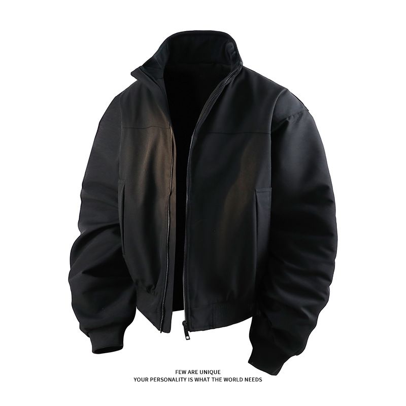 Men's Cleanfit Stand Collar Bomber Jacket - Short Quilted Cotton Coat With Design, Slim Fit, Lightweight & Stylish For Teens & Adults_viptrois.com