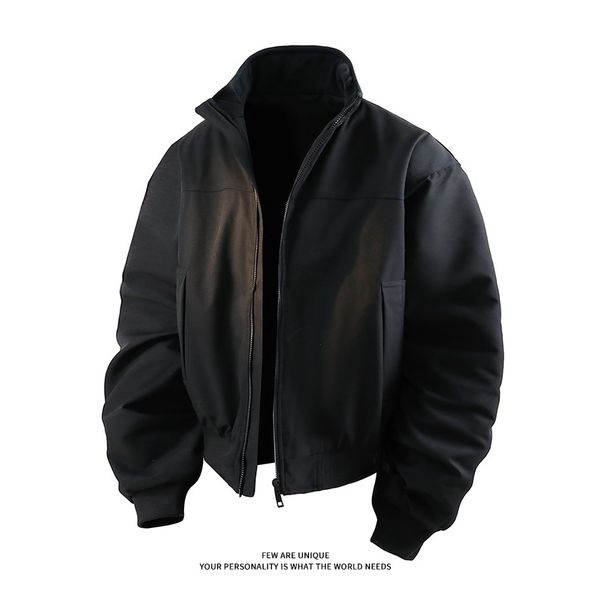 Men's Cleanfit Stand Collar Bomber Jacket - Short Quilted Cotton Coat With Design, Slim Fit, Lightweight & Stylish For Teens & Adults_viptrois.com