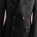 Men's Double-Breasted Peaked Lapel Suit – Elegant Wedding & Business Two-Piece Set (Black, M-3XL)_viptrois.com