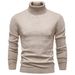 Men's High-Neck Knit Sweater - Stretch Viscose Slim Fit Pullover For Urban Autumn Wardrobe_viptrois.com