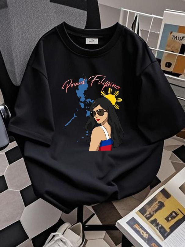 NEW LIMITED Philippines Pinay Filipina Proud Flag Wo Girl Great T-Shirt S-3XL Stylish Streetwear Homme Breathable Slightly Unisex Casual_viptrois.com