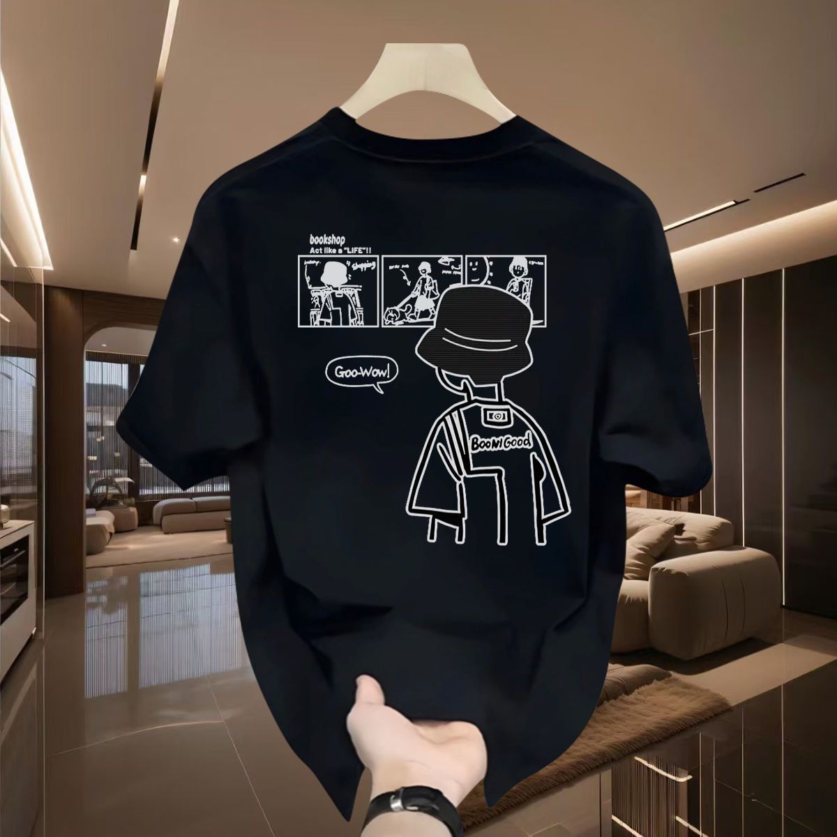 Summer Fashion 2025 Handsome Trend Brand 100% Pure Cotton Casual Versatile Lazy Style Men's Clothing Top_viptrois.com