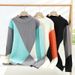 Men's Clothing Knitted Sweater Winter Warm Semi-Turtleneck Pullover With Jacquard Pattern, Soft Modal Blend Fabric, Slim Fit Long Sleeve Casual Top_viptrois.com