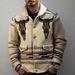 Pure Foreign Trade New Men's Fashion European And American Jacquard Knitted Jacket Long Sleeve Turn-Down Collar_viptrois.com