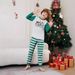 Christmas Santa hat bell letter Christmas family suit printed home dress pajamas_viptrois.com