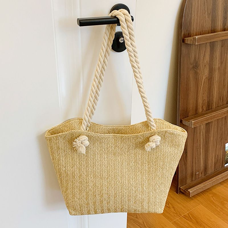 Women's Tote Bags Straw-woven Single-shoulder Tote Bags Are In Vogue. Large-capacity Fresh Woven Handbags Are Popular For Women_viptrois.com
