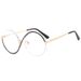 Women's Glasses Flat Glasses Ins Anti Blue Light Glasses Frame New Metal Half Frame Glasses Frame Concave Shape_viptrois.com