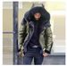 European And American Men's Faux Leather And Plush Thickened Fur One-piece Short Zipper Coat Hooded Men's Coat_viptrois.com