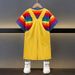 Mother & Kids Children's Performance Costume Suit Short Sleeved Summer Rainbow Color Cute Little Yellow Duck Animal Overalls Kindergarten_viptrois.com