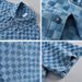 Men's Clothing Summer Men's Fashion Plaid Short Sleeved Denim Shirt Comfortable Youth Handsome Casual All Match Cotton Shirt_viptrois.com