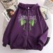 Skull Butterfly Street Hip-Hop Gothic Y2K Black Zipper Hoodie Harajuku Jacket Sweatshirt For Women_viptrois.com