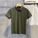 Men's Clothing Poio Shirt Solid Color Short Sleeved Lapel Sweater Slim Tops Ribbed Casual All Match Shirt_viptrois.com