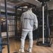 Men's clothing suit men stand collar long sleeve shirt trousers loose casual fitness two pieces_viptrois.com