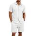 Men's Summer Jacquard Short Sleeve Shirt And Shorts Lounge Set, Breathable Comfort For Relaxation Breathable & Lightweight Fabric_viptrois.com