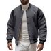 Men's Heavyweight Velvet Baseball Jacket – Stand Collar Flight Bomber (Navy Blue, Big Red, Black, Light Gray, Dark Gray, Apricot, S-XXXL)_viptrois.com