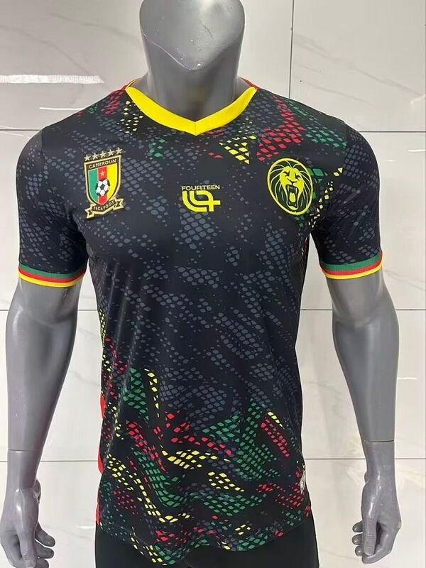 26-27 Cameroon Black Jersey Short-sleeved Top Casual Sports Football Sweatshirt Quick-drying And Breathable_viptrois.com