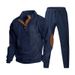 Men's Clothing Autumn Casual Stand-Up Collar Corduroy Sweatshirt & Pants Set - Soft Cotton Blend, Stylish & Comfortable, Multiple Colors Available_viptrois.com