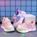 New Spring And Autumn Children's Sports Shoes Mesh Love LED Luminous Children's Shoes 1 6 Years Old Girls Sports Casual Shoes_viptrois.com