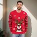 New Men's Knitted Sweater Christmas Casual Slim-fit Lazy Wind Crew Neck Wool Splicing Knitted Sweater_viptrois.com